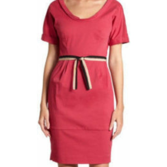 La Via 18 Fold-Over Scoopneck Belted Dress Size 10 - Picture 1 of 4